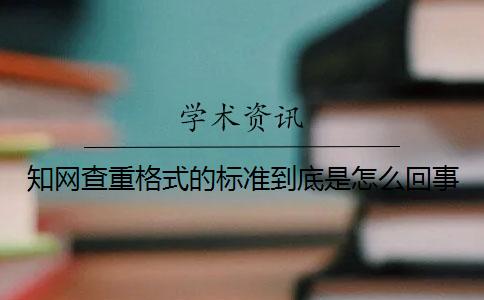 学术查重格式的标准到底是怎么回事？
