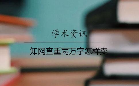 知网查重两万字怎样卖